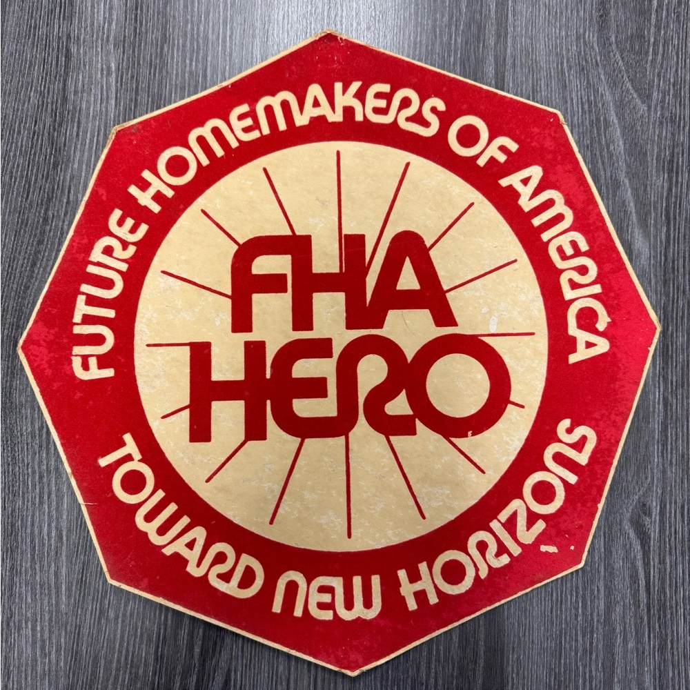 Vintage Future Homemakers of America sign probably used in a classroom.